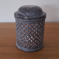 Fair Trade large Soapstone Jali Burner with tealight