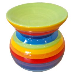 Fair Trade Ceramic Rainbow Oil Burner