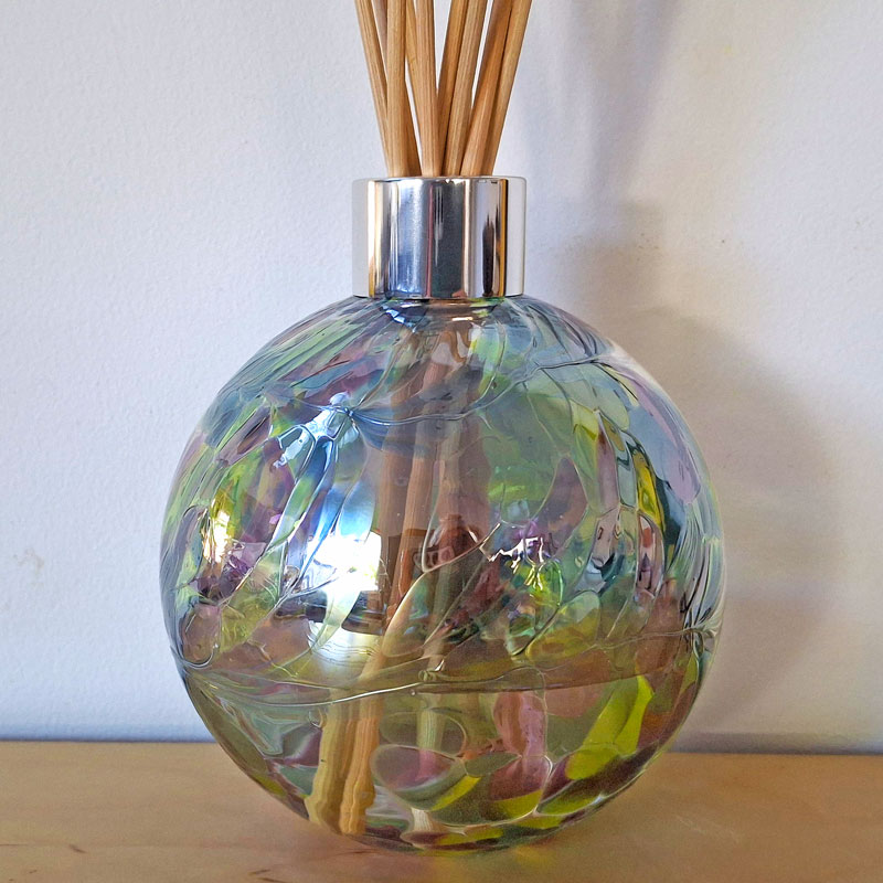Alternative view of Globe Reed Diffuser Bottle, Purple, Teal, & Lime