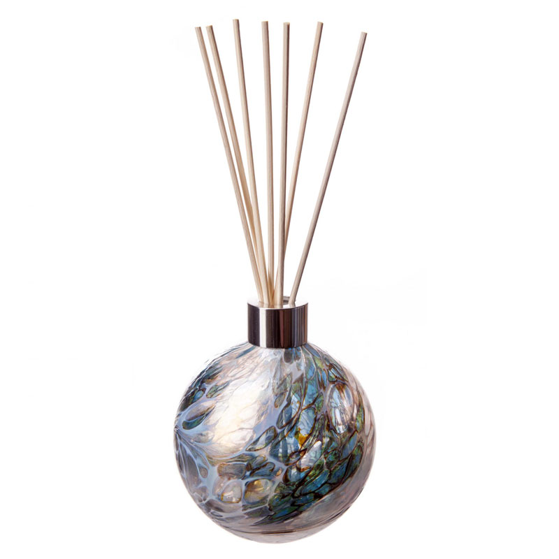 Globe Diffuser Bottle, White, Blue, and Grey