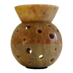 Large Soapstone Split Ball Circles Oil Burner