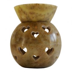 Large Soapstone Split Ball Hearts Oil Burner
