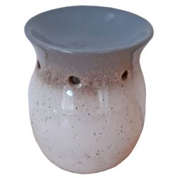 Stoneware Oil Burner, Silver Grey