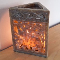 Alternative view of Large Soapstone Triangular Oil Burner